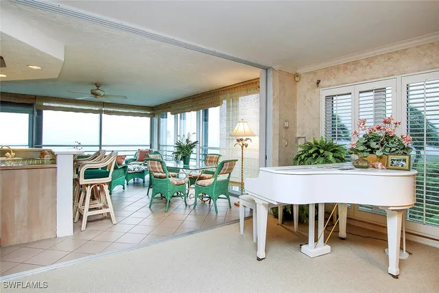 a view of an ocean and beach