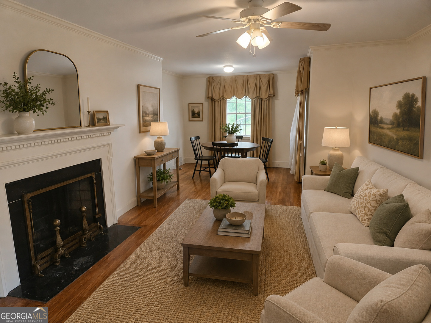 846 Harvey Street Millen, GA 30442 - Photo 3 of 34 a living room with furniture and a fireplace