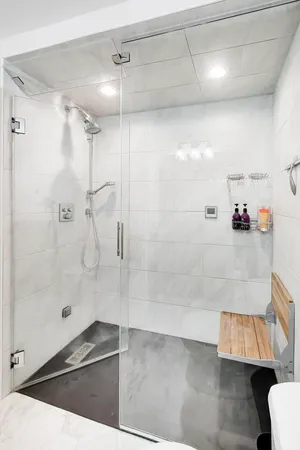 a bathroom with a shower