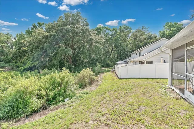 a view of a big yard with potted plants