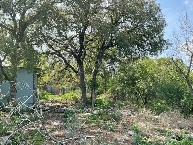 a view of a two chairs in the backyard of a house