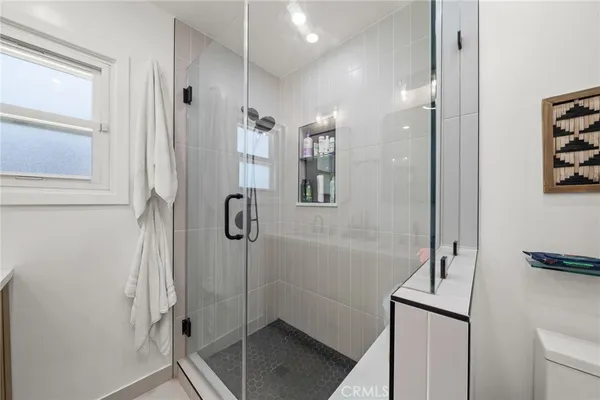 a bathroom with a shower