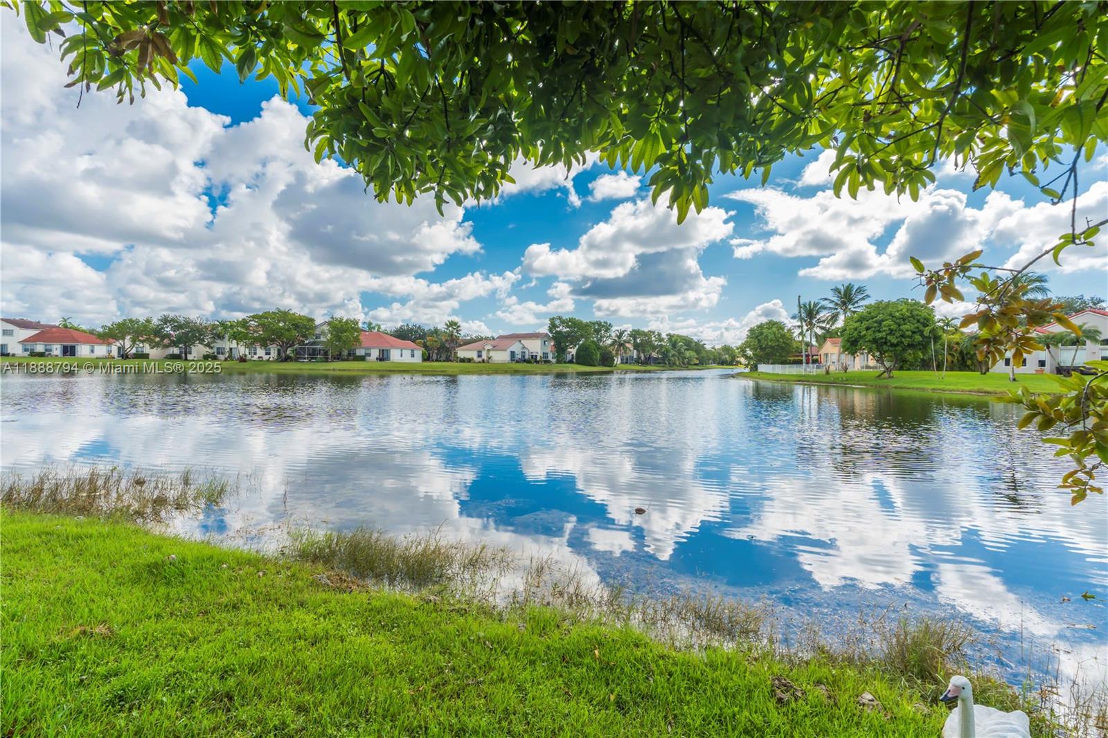 2791 Southwest 190th Avenue Miramar, FL 33029 - Photo 24 of 41 a backyard of a house with lots of green space and lake view
