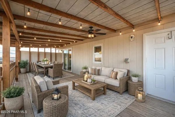 a view of backyard with a garden and plants