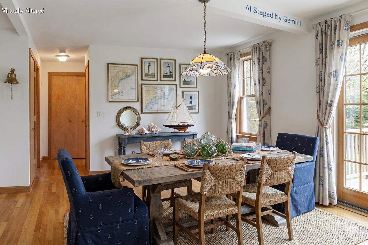 65 Whitney Road Eastham, MA 02642 - Photo 21 of 41 a view of a dining room with furniture window and wooden floor