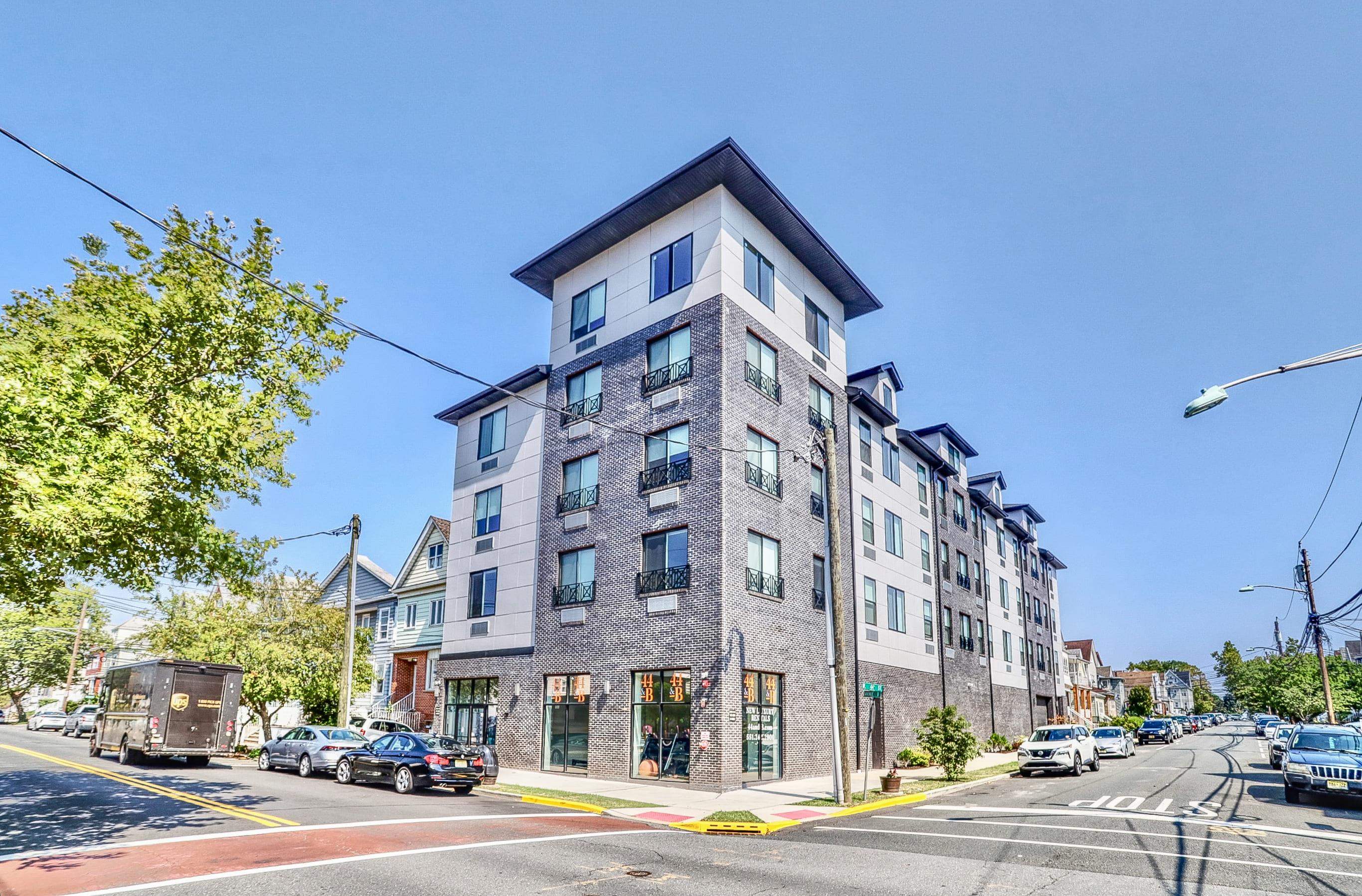 a front view of a building