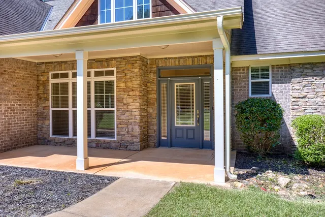 front view of a brick building
