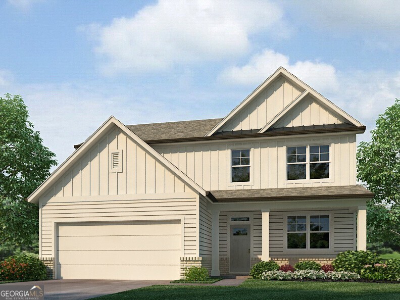 80 Hampton Drive Dallas, GA 30132 - Photo 1 of 1 Elle front exterior rendering of elevation KR at Hamptons at Riverwood in Dallas, Georgia