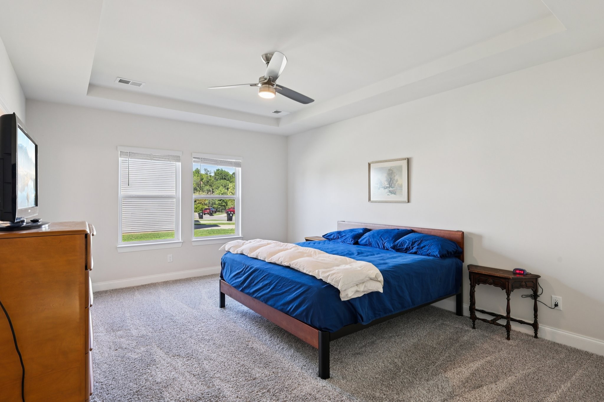 668 Taylor Bend Columbia, TN 38401 - Photo 16 of 35 a bedroom with a bed and a chandelier
