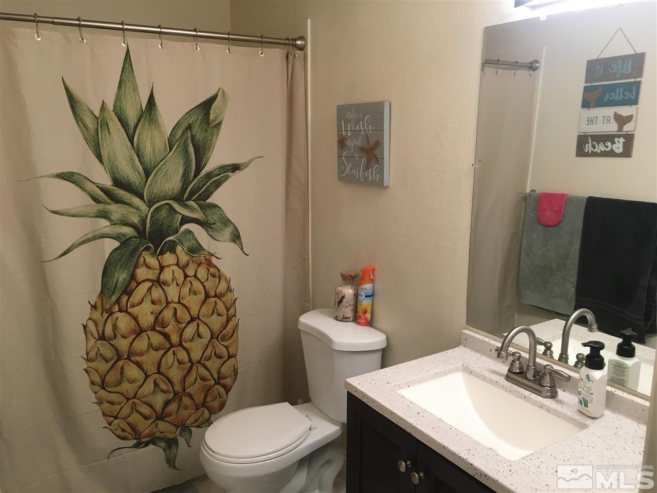 6501 Flower Street Reno, NV 89506 - Photo 9 of 19 a bathroom with a sink a toilet and a mirror