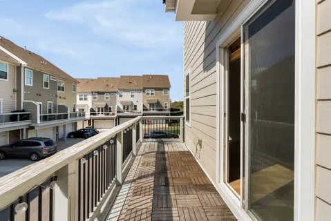 a view of balcony with a ocean view