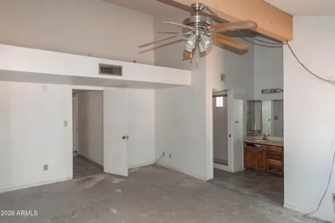 an empty room with a window