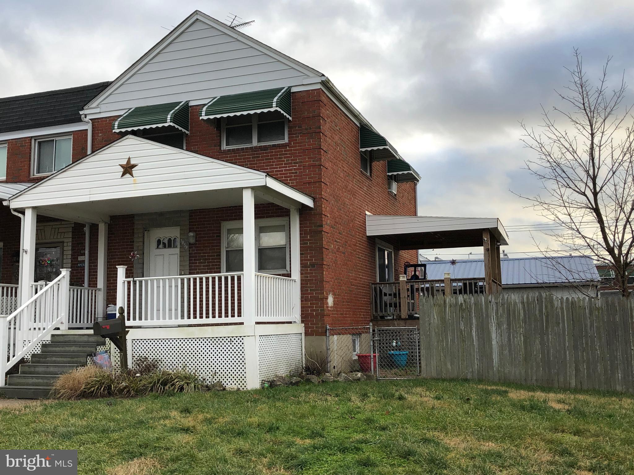 7859 Kentley Road Baltimore, MD 21222 - Photo 1 of 36 End Unit with HUGE Fully Fenced Yard