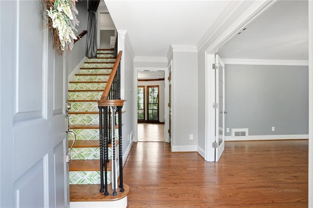 210 Woodrill Way Atlanta, GA 30350 - Photo 7 of 34 a view of entryway with wooden floor