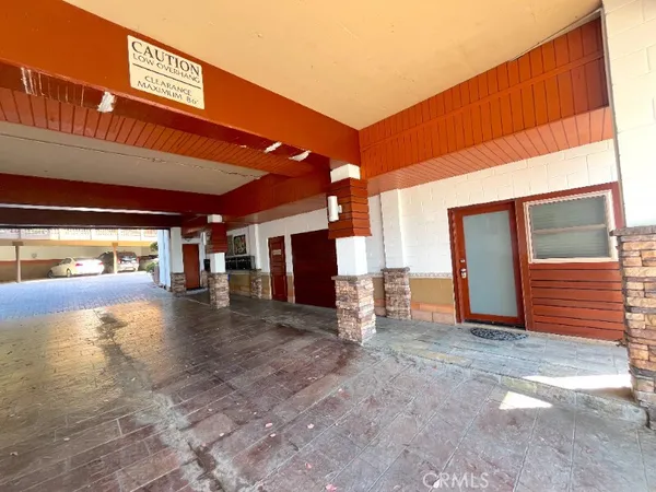 a view of a building with a patio