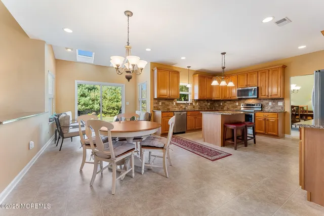 a view of a dining room and livingroom view