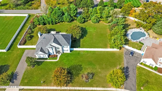 an aerial view of a house