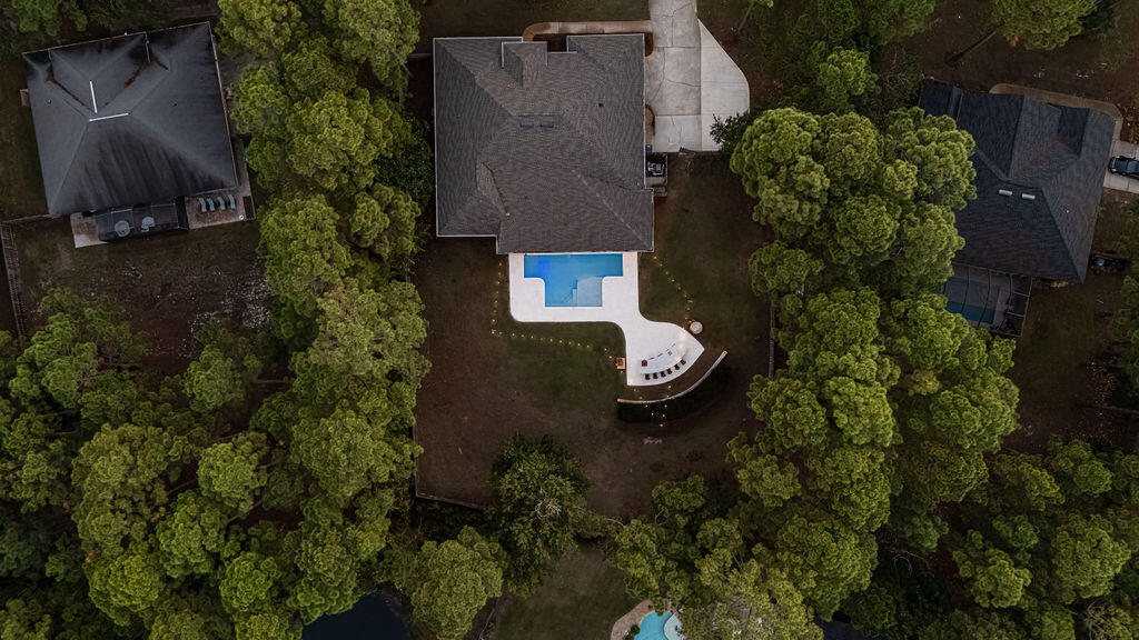 442 Shipwreck Road Santa Rosa Beach, FL 32459 - Photo 94 of 103 an aerial view of a house with garden space and street view