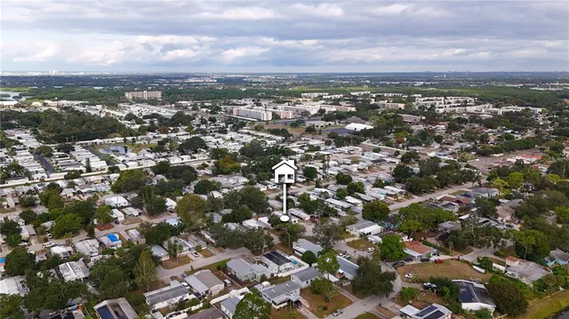 an aerial view of a city