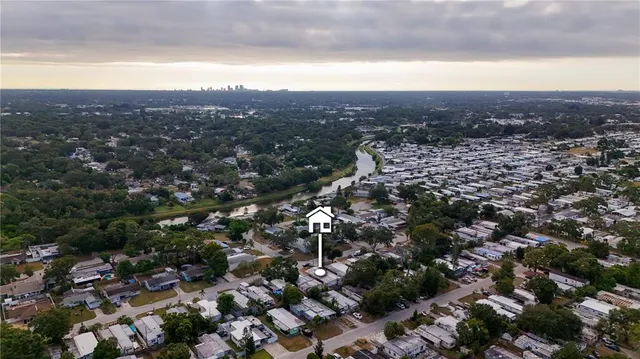 an aerial view of multiple house