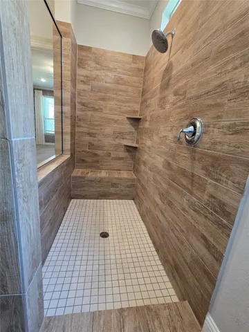 a bathroom with a shower