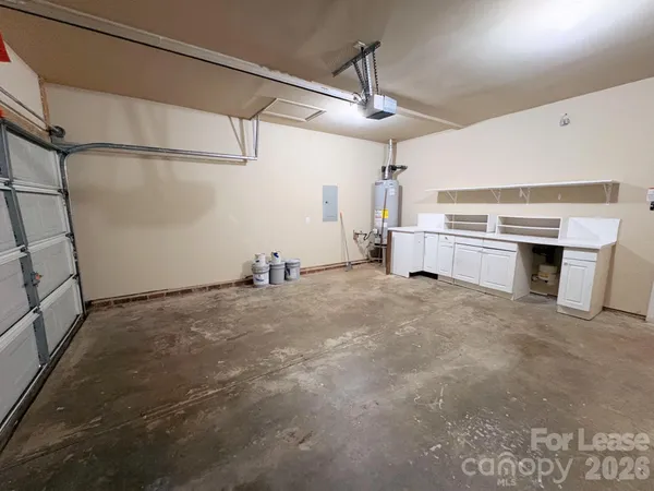 a view of a garage with furniture