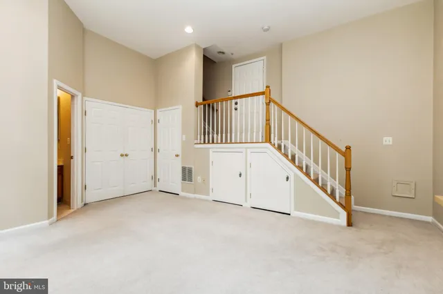 a view of an entryway with stairs