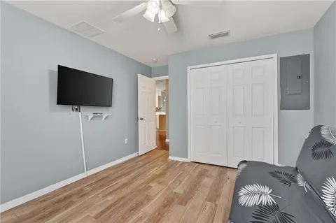 a view of a livingroom with a flat screen tv
