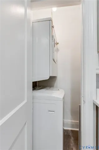 a utility room with washer and dryer