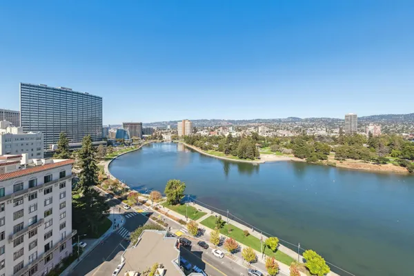 a front view of a building with street view