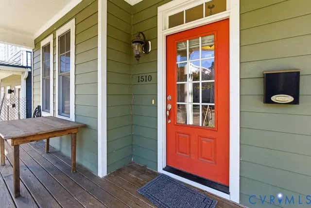 a view of front door of house
