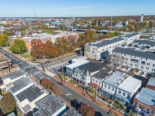 an aerial view of a city