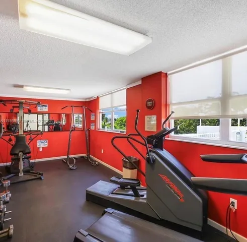 a room with gym equipment