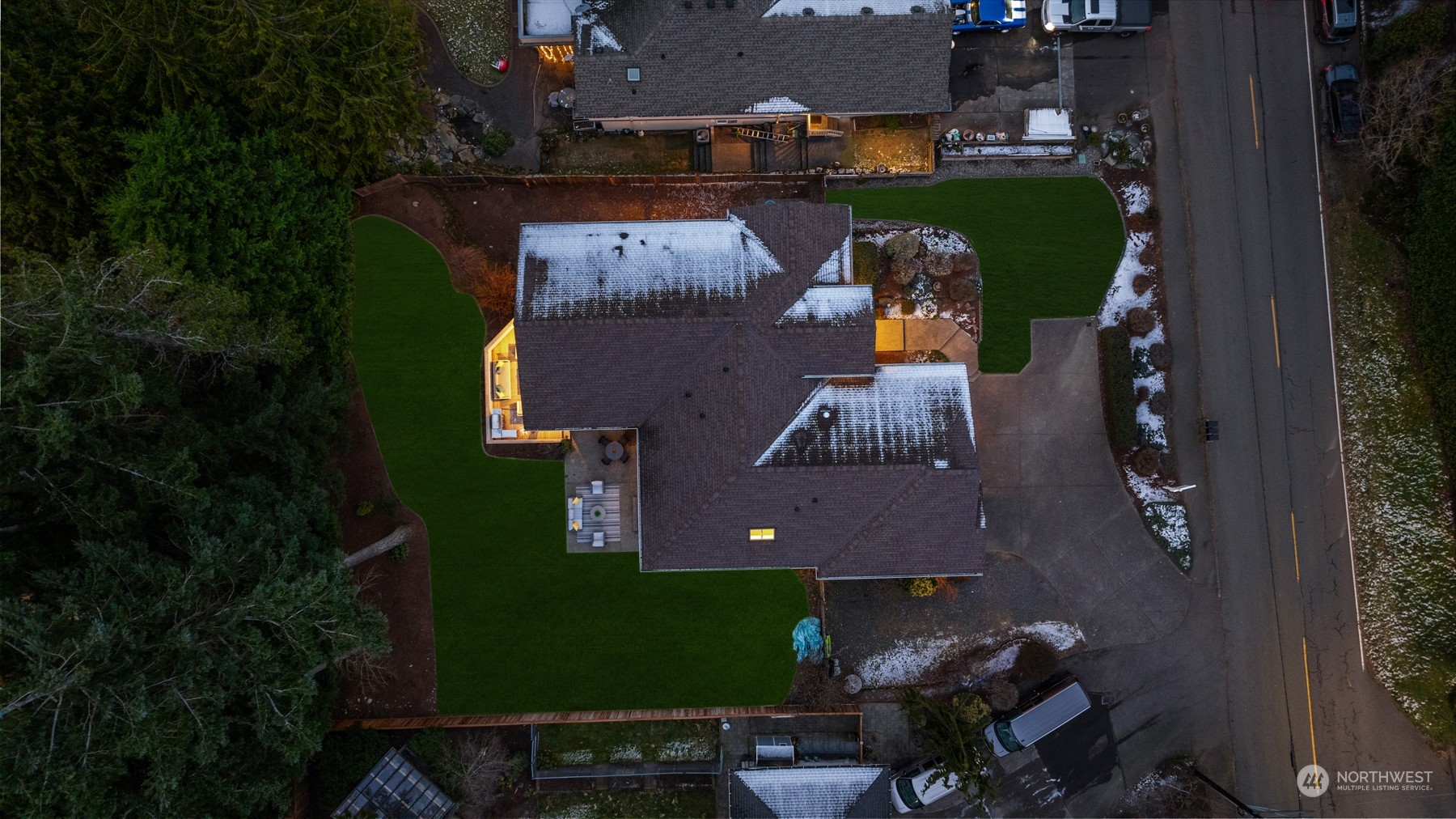 16034 68th Avenue West Edmonds, WA 98026 - Photo 24 of 32 an aerial view of a house with a yard and pool
