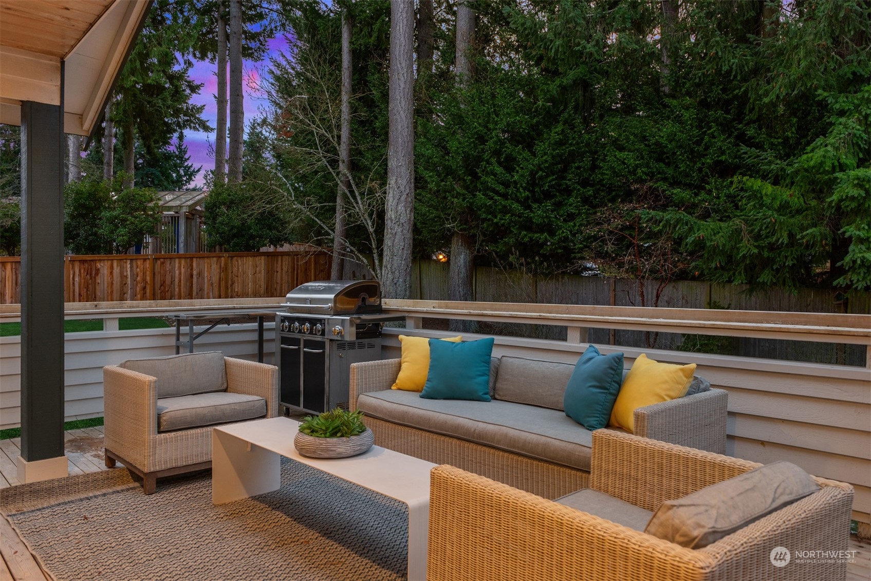16034 68th Avenue West Edmonds, WA 98026 - Photo 27 of 32 a view of a patio with couches and a fire pit and a fire pit