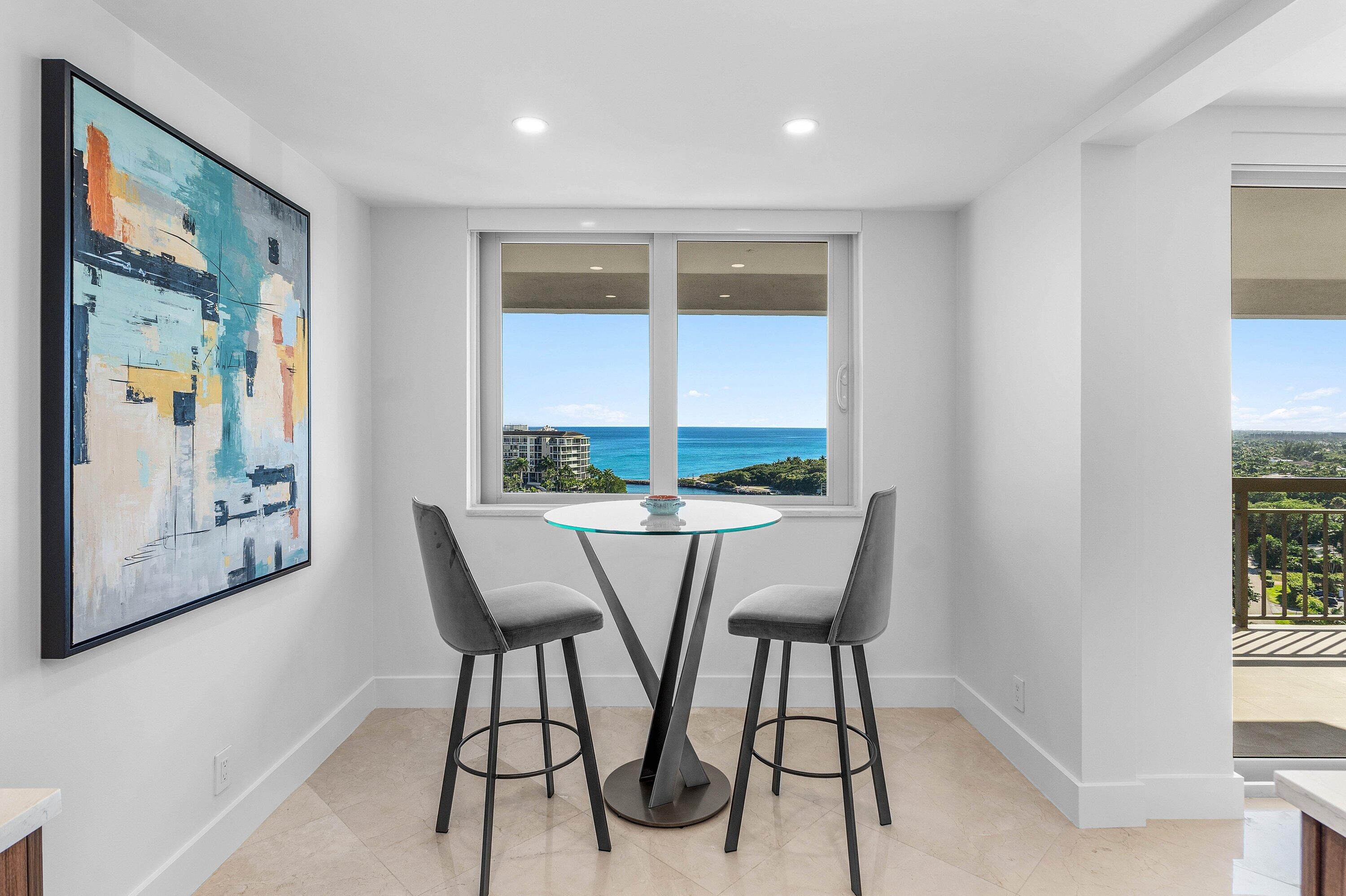 901 East Camino Real, Unit 15D Boca Raton, FL 33432 - Photo 15 of 42 a view of a dining room with furniture window and outside view