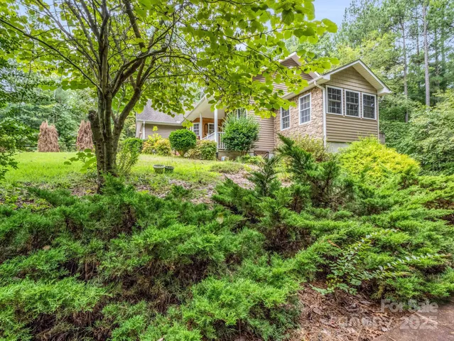 a view of a big yard in front of house