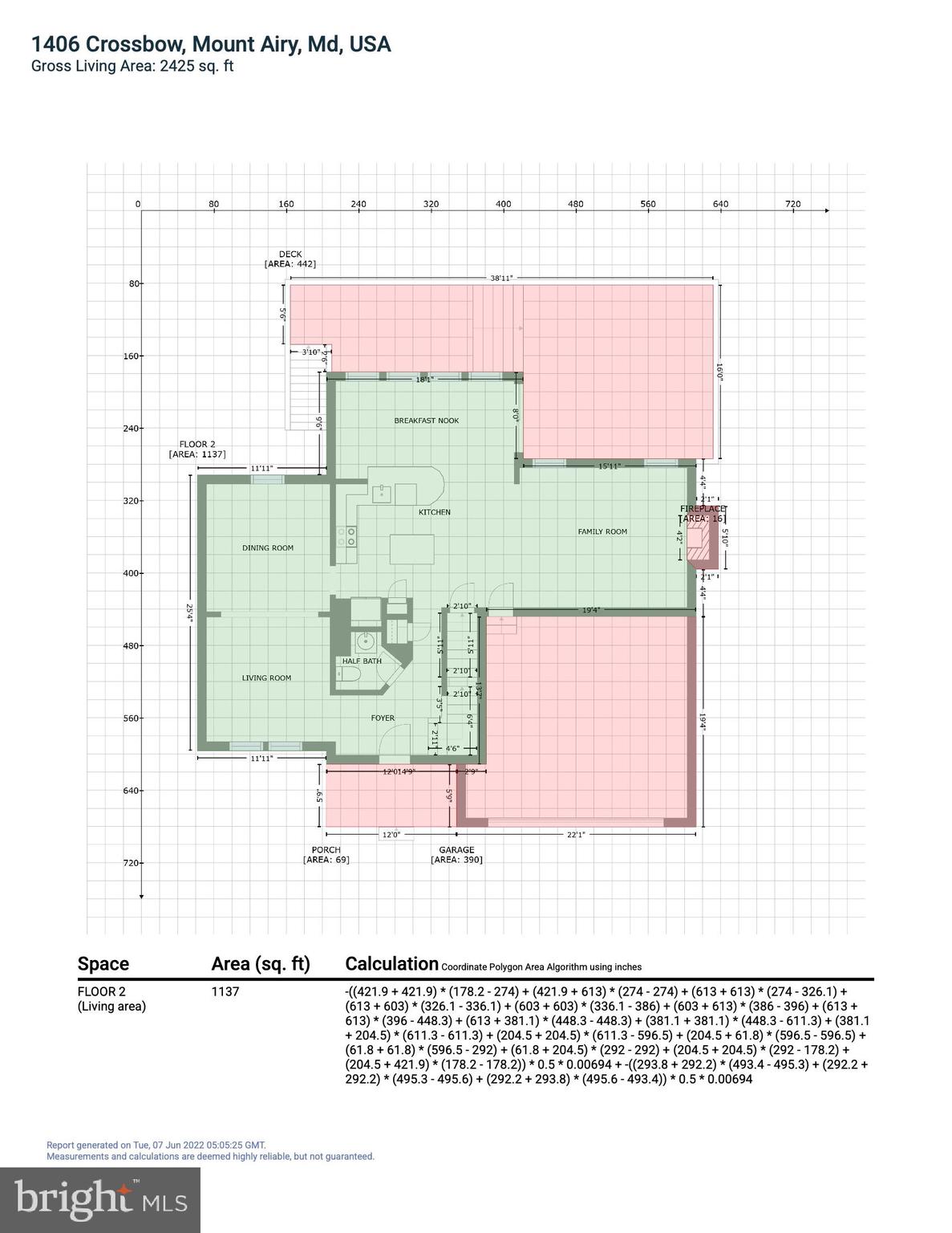 1406 Crossbow Road Mount Airy, MD 21771 - Photo 57 of 61 GLA Floor Plan Main Level