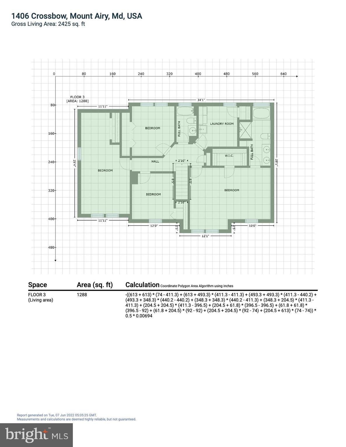 1406 Crossbow Road Mount Airy, MD 21771 - Photo 59 of 61 GLA Upper Level Floor Plan