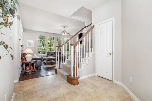 a view of entryway with livingroom and furniture
