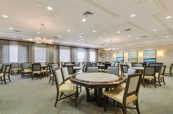a view of a dining area with furniture