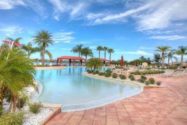 a view of a swimming pool and a terrace