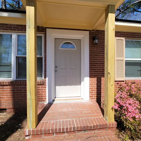 a view of a door of the house