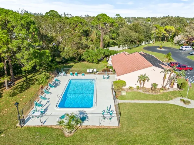 an aerial view of a house