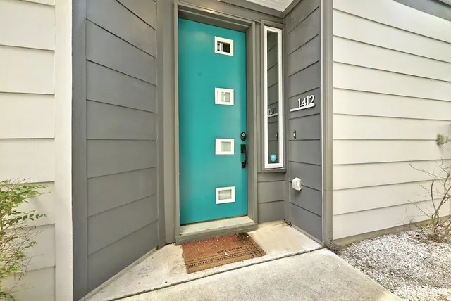 a view of a door of the house