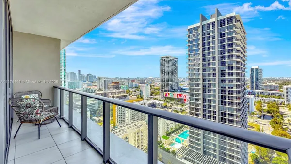 a city view from the balcony