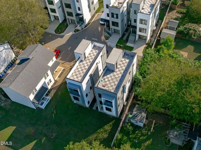 an aerial view of multiple houses