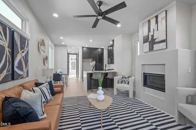 a living room with furniture