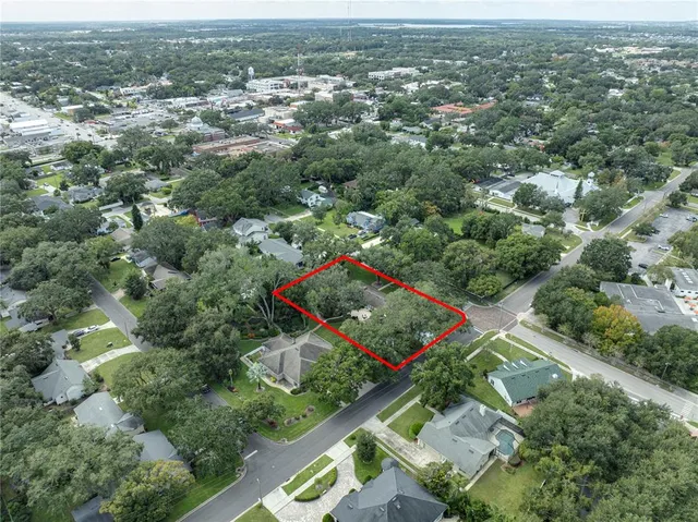 an aerial view of a house
