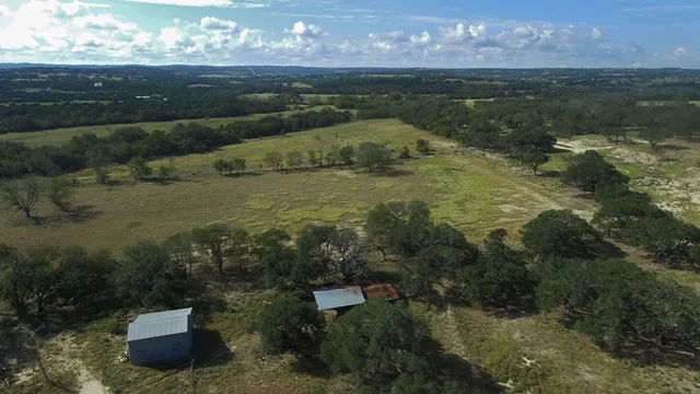 a view of a lake from a yard